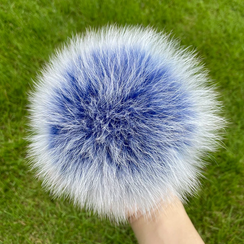 Soft 100% natural fox fur pompom raccoon fur pom pom for hat beanies For Caps Bags Scarf