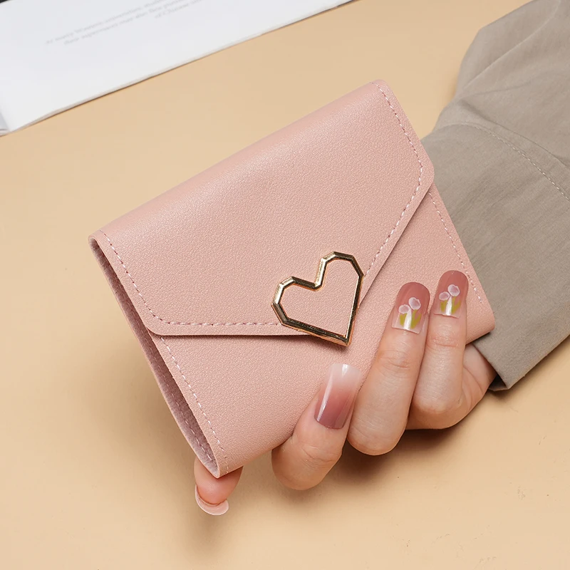 New Simple Purse Korean Version Of Female Students Cute Mini Purse New Heart-shaped HASP Lady Purse