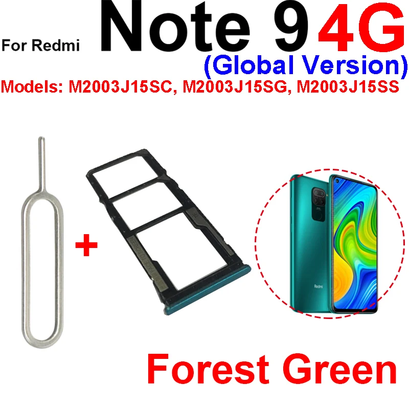 Sim Card Tray Holder For Xiaomi Redmi Note 9 Note 9S Note 9Pro Sim Card Adapter Socket Spare Replacement Parts