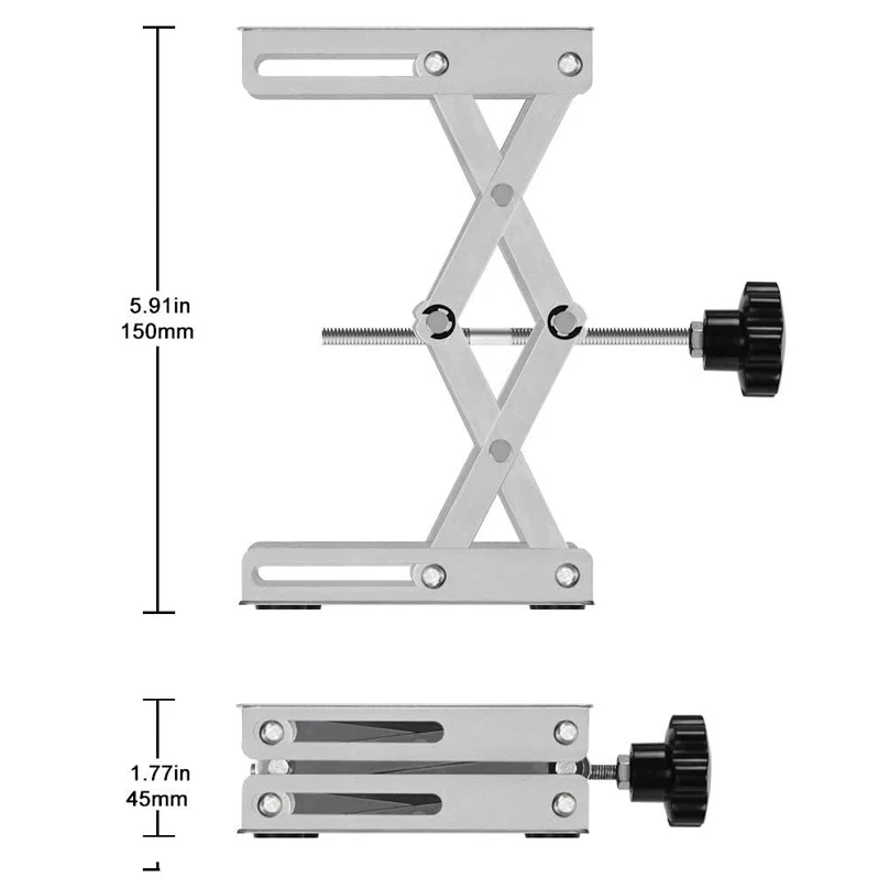 4 x4 Inch Lab Scissors Jack，Stainless Steel Lab Lift Platform，Lab Jack Lift Table，Lab Jack Stand Table Lift Lab Mini Lift Jack