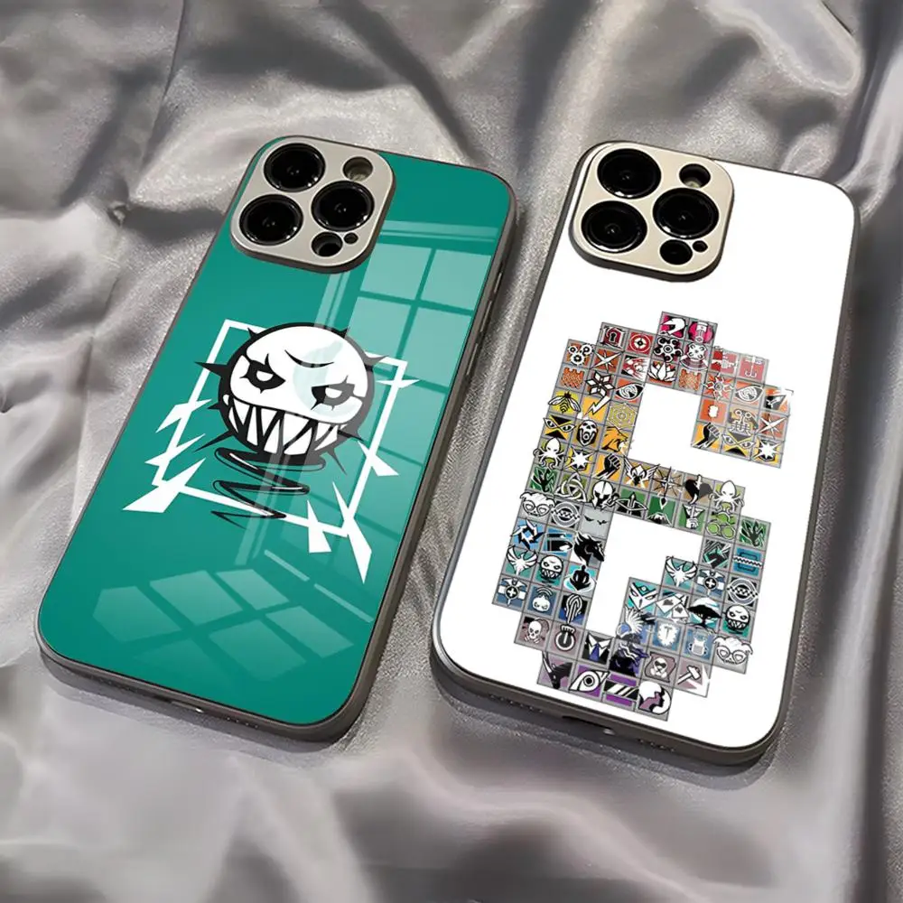 เกมสายรุ้งS-Six S-Siege-Sเคสโทรศัพท์ใหม่Cool Electroplatedแก้วแฟชั่นที่ไม่ซ้ํากันDrop-ProofสําหรับSamsung S24 S23 s22 a55 54 5