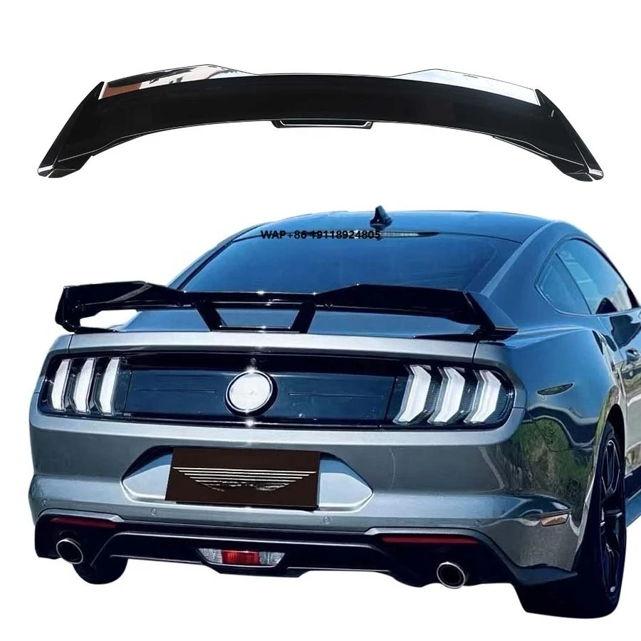 

2015-2023 Mustang Glossy Black Rear Spoiler ABS Body Kits Includes Double Deck Tail Wings and Gurney Flap Accessories