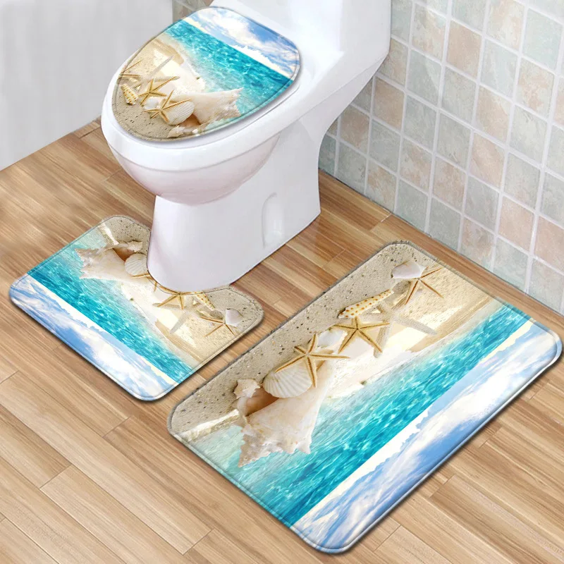 VIKAMA Silica Mud 3D Digital Printing Floor Mat - Waterproof and Slip-resistant Bathroom/Washroom Foot Mat for Home Decoration