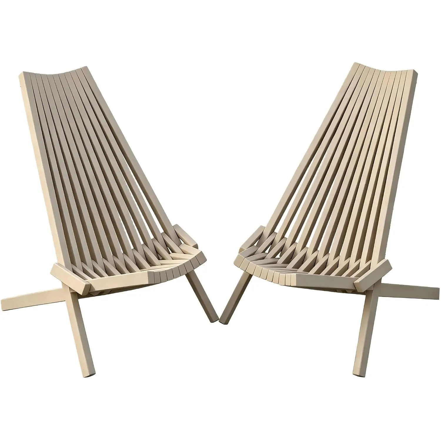 2 Pack Wooden Folding Lounge Chair Patio Garden Porch Outdoor Furniture White, Customized