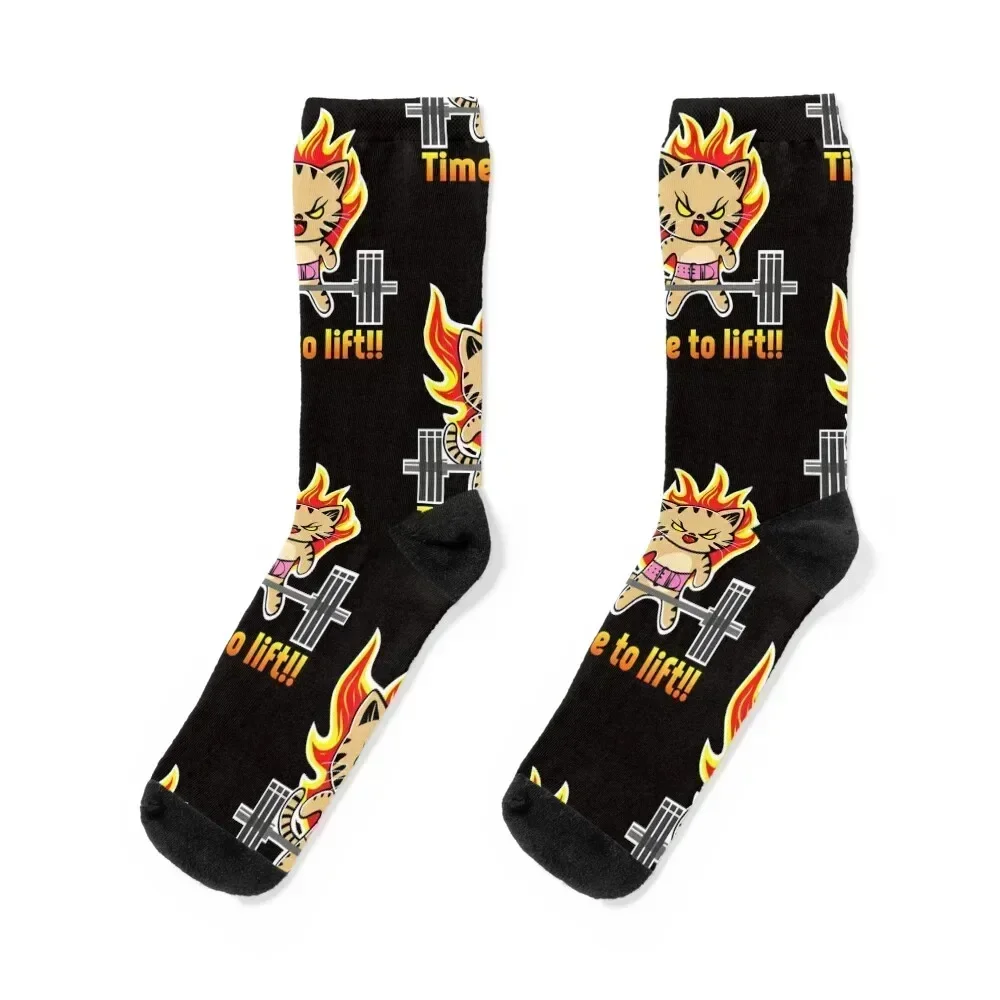 

Weightlifting funny cat Socks kids bright garter Socks Women's Men's