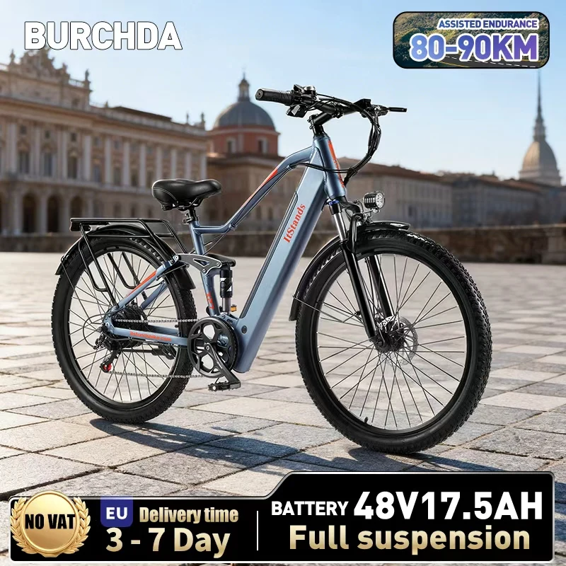 BURCHDA X27 E-Bike 27,5 Zoll City-Elektrofahrrad 48V17,5AH Lithium-Batterie Elektro-Mountainbike Motorrad für Erwachsene