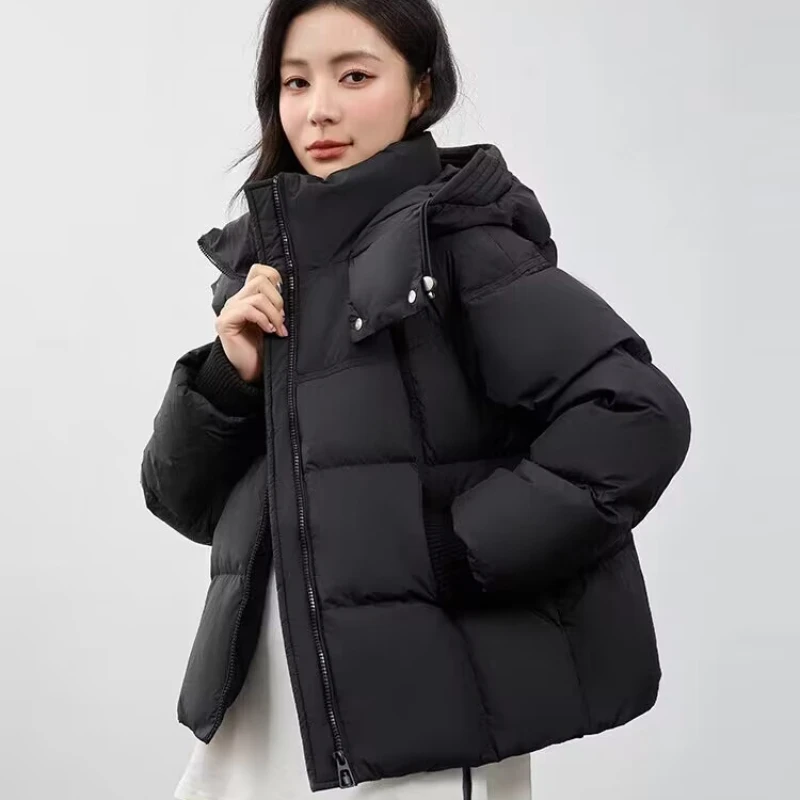 Thickened Down Jacket Female Fashion Hundred with Hooded Warm Jacket 2024 New Autumn and Winter Casual Parka Women\'s Jacket