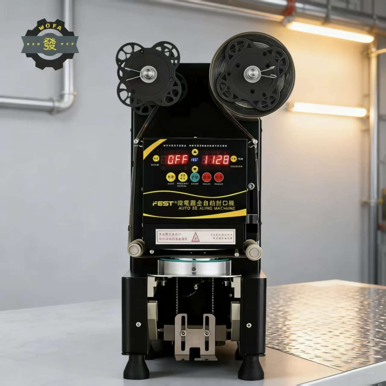 

Commercial Automatic Electric 90 95mm Heat Sealing Machine for Beverage Film & Paper Cup for Bubble Tea Cups Commodity Packaging