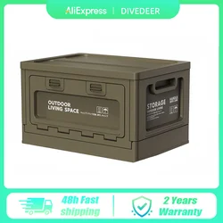 DIVEDEER Camping Folding Storage Box Trunk Storage Box Camping Picnic Box Car Folding Outdoor Bench and Chopping Block