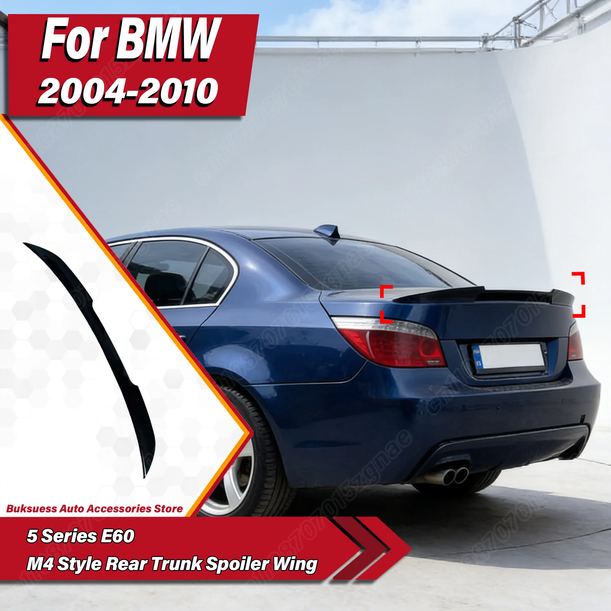 

For BMW 5 Series E60 2004 2005 2006 2007 2008 2009 2010 Auto M4 Style Rear Trunk Spoiler Wing Body Decorate Modification Kit