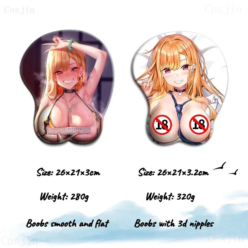 ♥ 2025 New Cosjin NSFW Nude 3d Nipples My Dress-Up Darling Marin Kitagawa Sexy Big Breast 3D Mouse Pad with Wrist Oppai S ★☆ly99