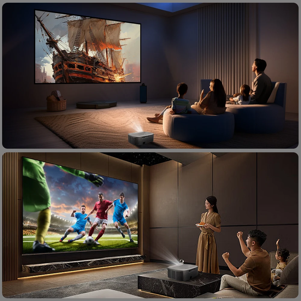 جهاز عرض Everycom HQ10W 1080P 4K فيديو فيلم ذكي واي فاي أجهزة عرض تلفزيونية Netflix معتمدة عالية السطوع للمسرح المنزلي متعاطي المخدرات