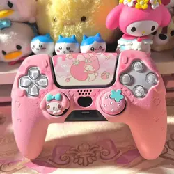 New Sanrio Cinnamoroll Kuromi Pochacco Cartoon Ps5 Ns Pro Kawaii Switch Pro Gamepad Protective Case Anti Fall Digital Peripheral