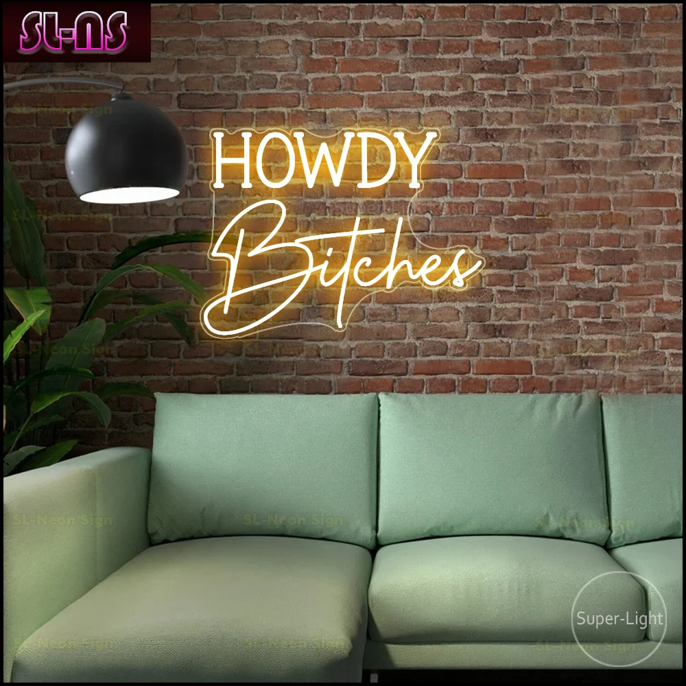 60x45cm HOWDY Neon Sign Custom Wedding Neon Sign LED Neon Light Sign for Wall Decor Bedroom Decor Housewarming