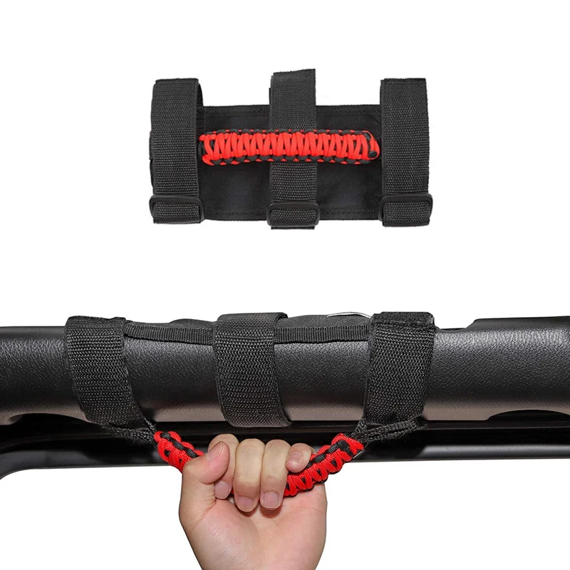 Car Handle Bar Frame Modified Grab Grip Roof Door Pull Rope Anti-slip for Jeep Wrangler Braided Roof Handle Bar Frame