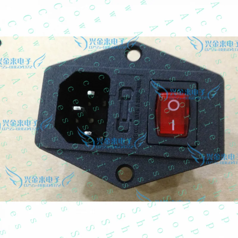 

PP+ Red LED Rocker Switch Fuse Holder IEC320 C14 Inlet Power Socket AC250V 15A