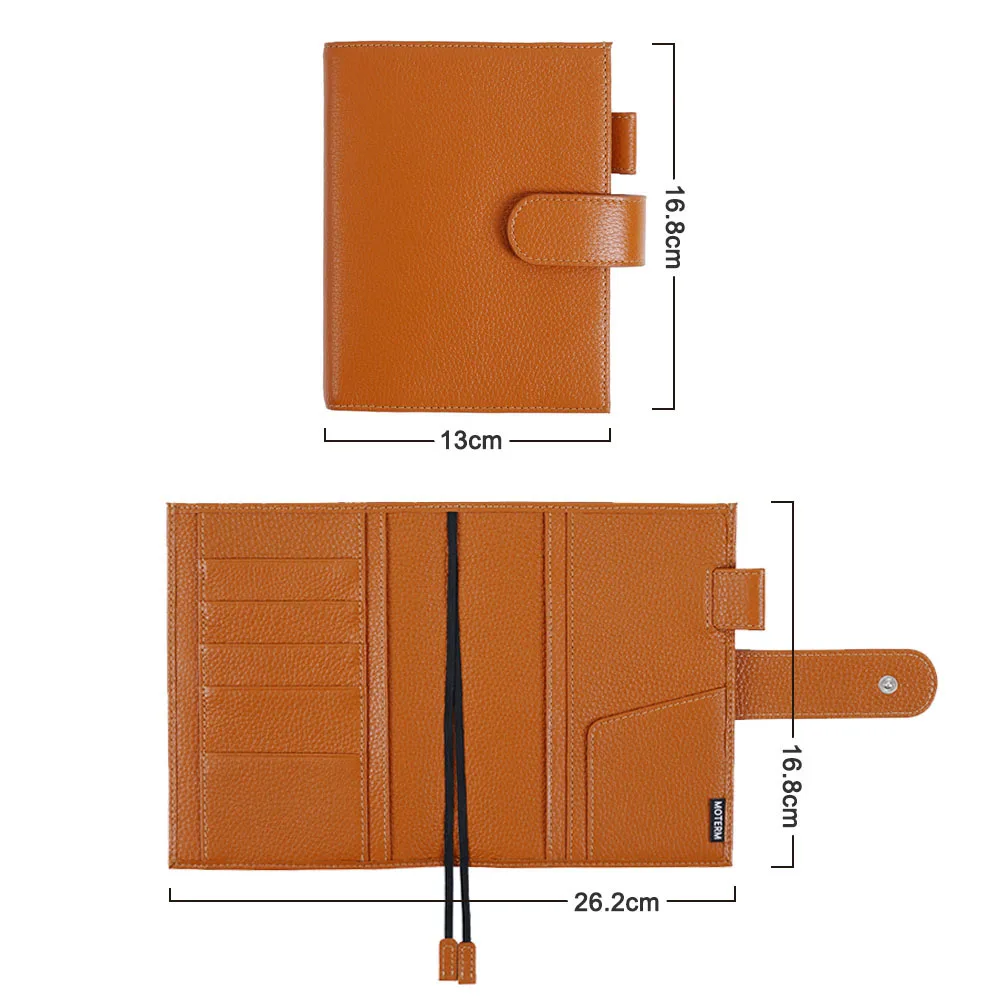 Moterm Original Series A6 Plus สําหรับ A6 Stalogy โน้ตบุ๊คของแท้ Pebbled Grain Cowhide Planner Organizer Agenda Journal