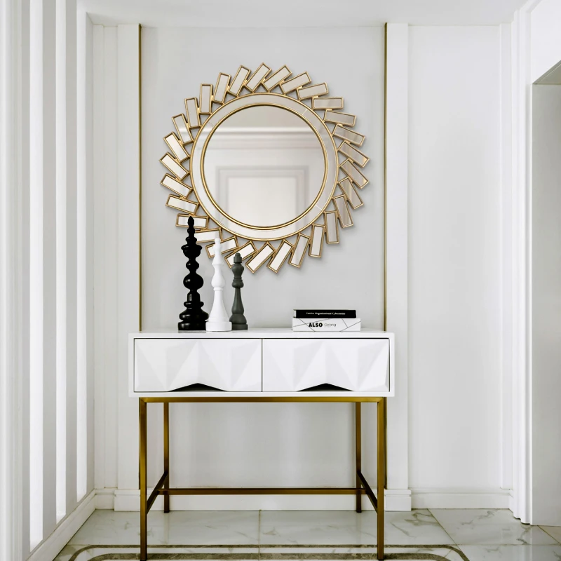 

Creative Round Luxury Decorative Mirrors Bathroom Minimalism Art Decorative Mirrors Gold Woonkamer Decoratie Home Decor WZ50DM