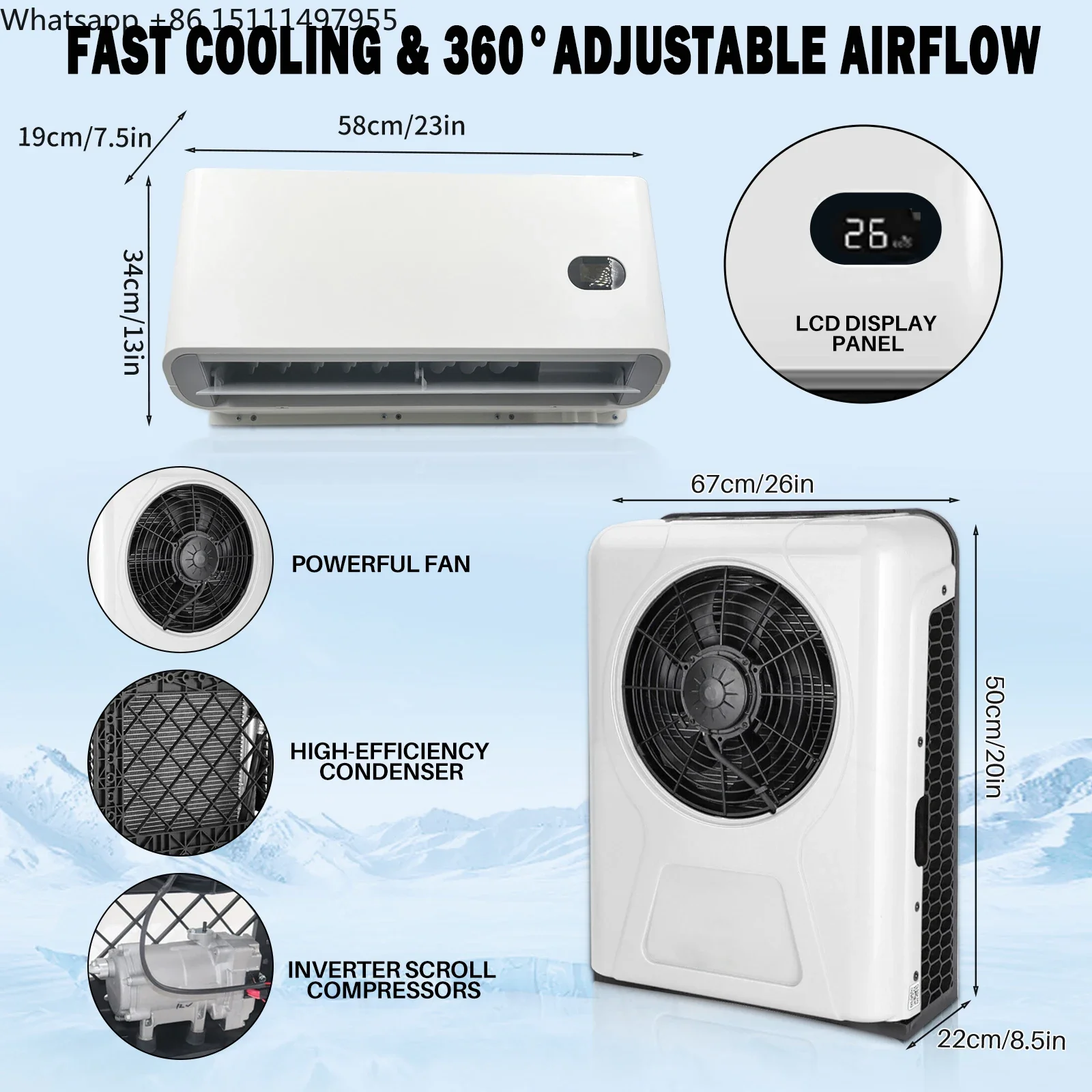 Wholesale air Conditioner Car Apu Unit 12v/24v Dc Truck Electric Car Ac Split air Conditioners Truck Bus 12v air Conditioning