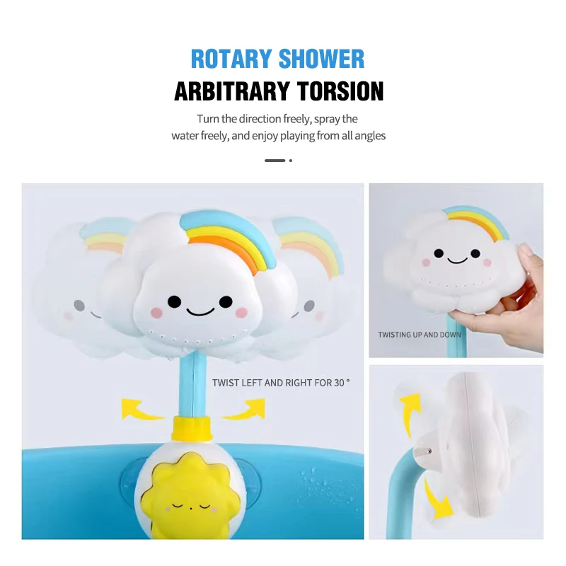 Kids Bath Toys Water Game for Kids Clouds Model Faucet Shower Water Spray Kids Toy Splashes Bathroom Sprinkler Kids Toy