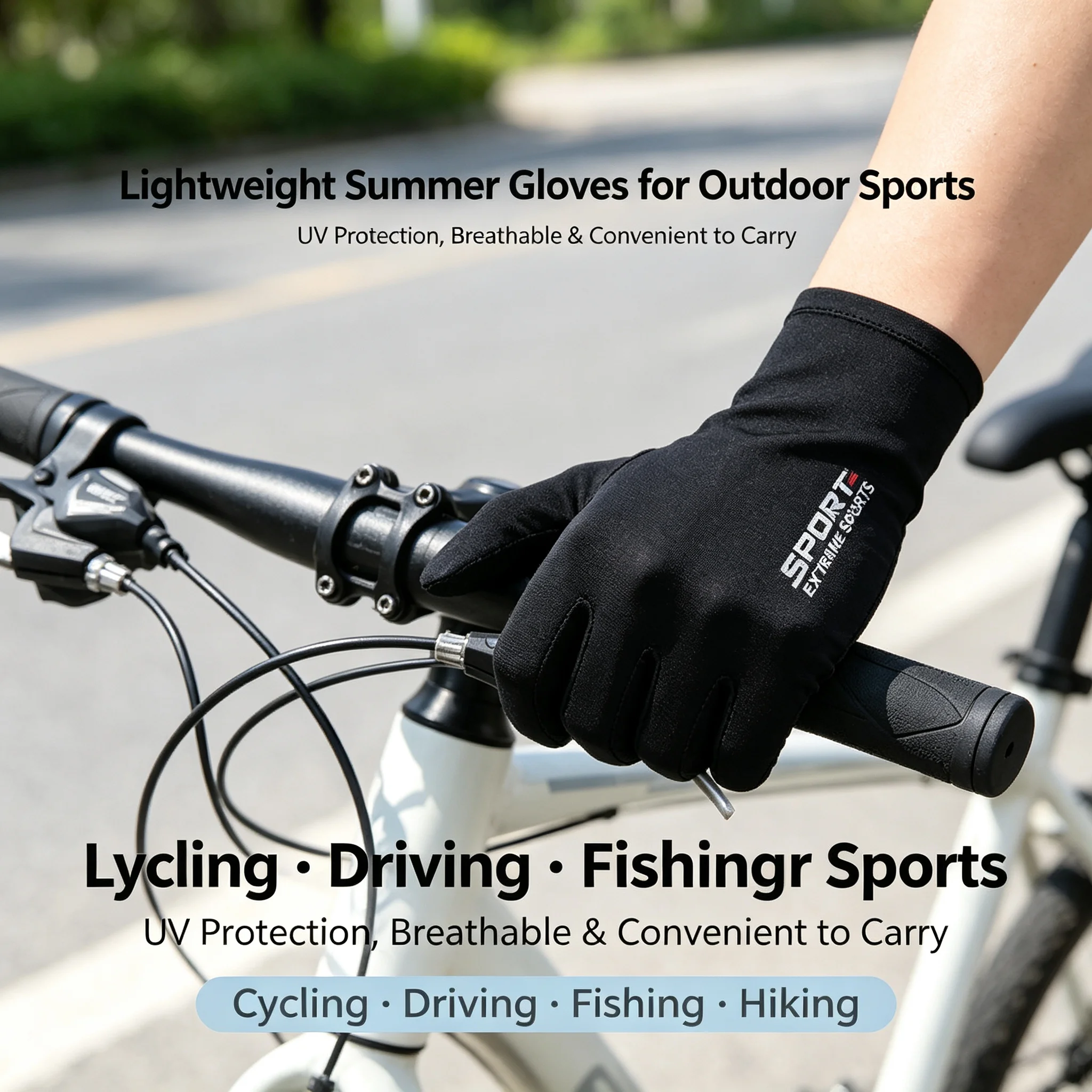 2027 New Gloves Men Ice Silk Sun Proction Driving Glove Fishing Gloves Breathable Cycling Hiking Glove Full Finger Gloves