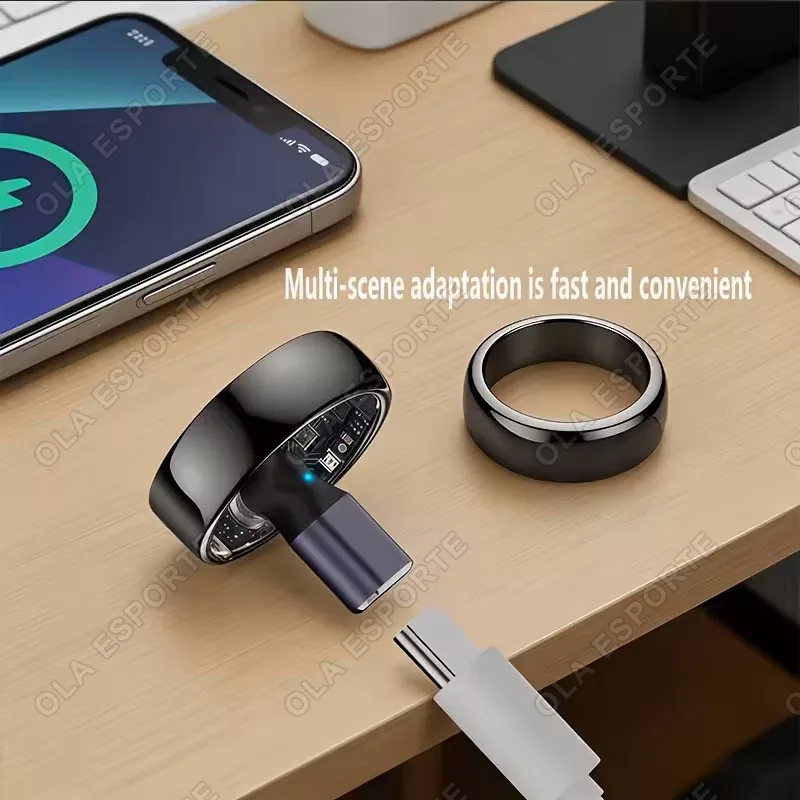 Type-C Smart Ring Charging Adapter with a Round Connector and Magnetic Function Compatible with Smart Ring Charging Adapters R12