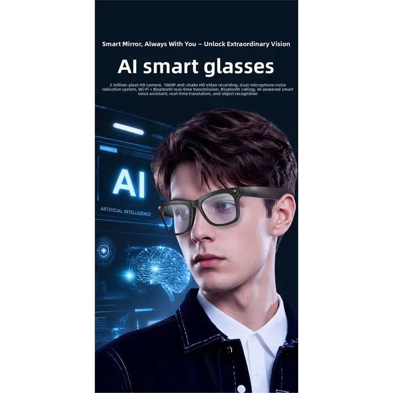 NewVX2Smart GlassesAITranslation20010000 pixel shootingAIVoice-activated smart translation with high-definition photo capture