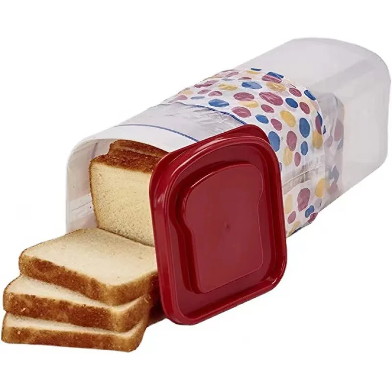 

Bread Crisper Bread Toast Organizer Bread Dispenser Rectangular Bread Box With Handle Translucent Cake Container Packaging Box