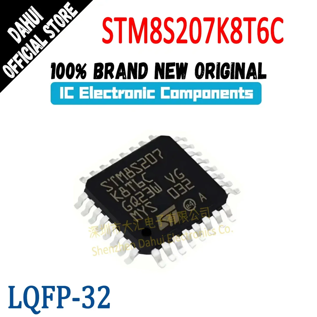 

(1Piece) 100% New Original STM8S207K8T6C LQFP-32 Low Power MCU 8-bit Flash Memory Microcontroller Chip