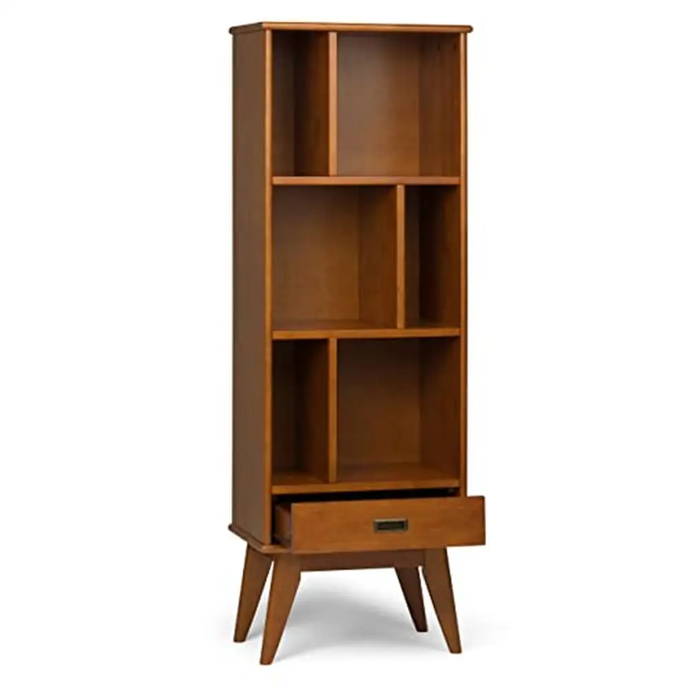 Massivholz Mitte des Jahrhunderts moderne Teakholz braun Bücherregal Schublade Büro Regal rechteckig 22 "Erwachsenen