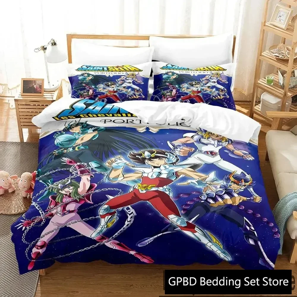 

3D Print Anime Saint Seiya Bedding Set Boys Girls Twin Queen King Size Duvet Cover Pillowcase Bed boys Adult Home Textileextile