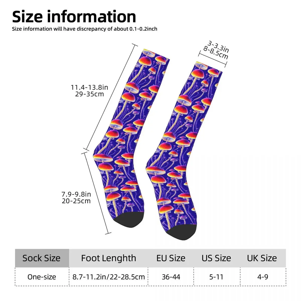 All Seasons Magic Mushrooms Pattern Design Socks Harajuku Sport Middle Tube Socks Soft Funny Stockings for Men Women