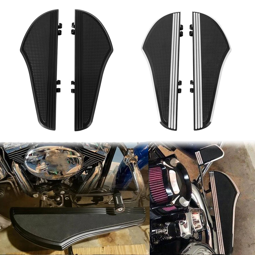 

Motorcycle Floorboard Front Driver Foot Pegs Footrest Black For Harley Touring Road King Street Glide FLHX Softail Heritage