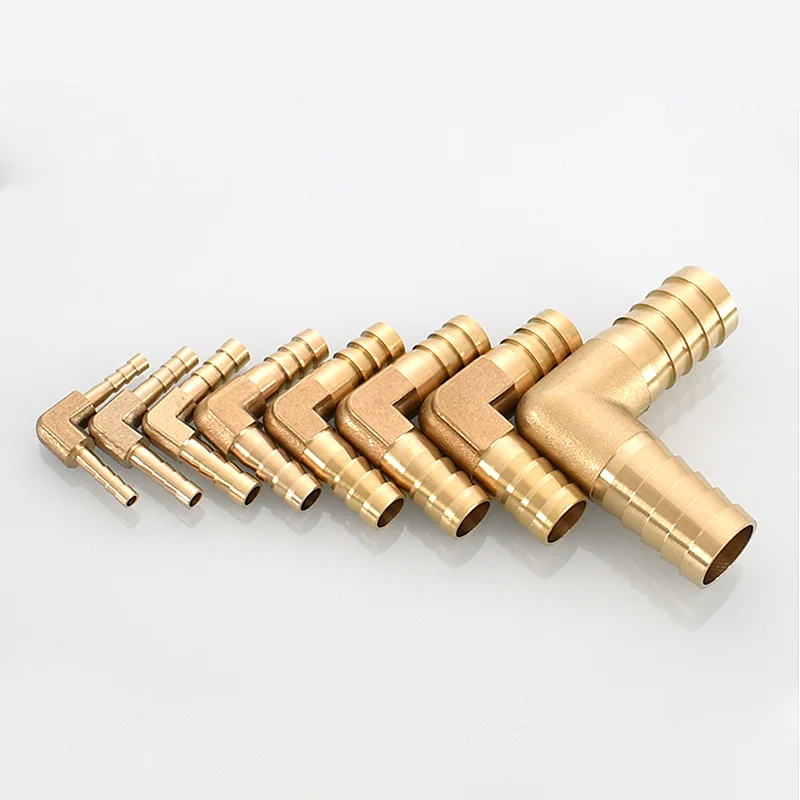 Brass Elbow Equal Barb Hose Pipe Joint 6mm-25mm ID Tube Copper Pagoda Fitting Garden Automatic Watering Barbed Coupler Connector