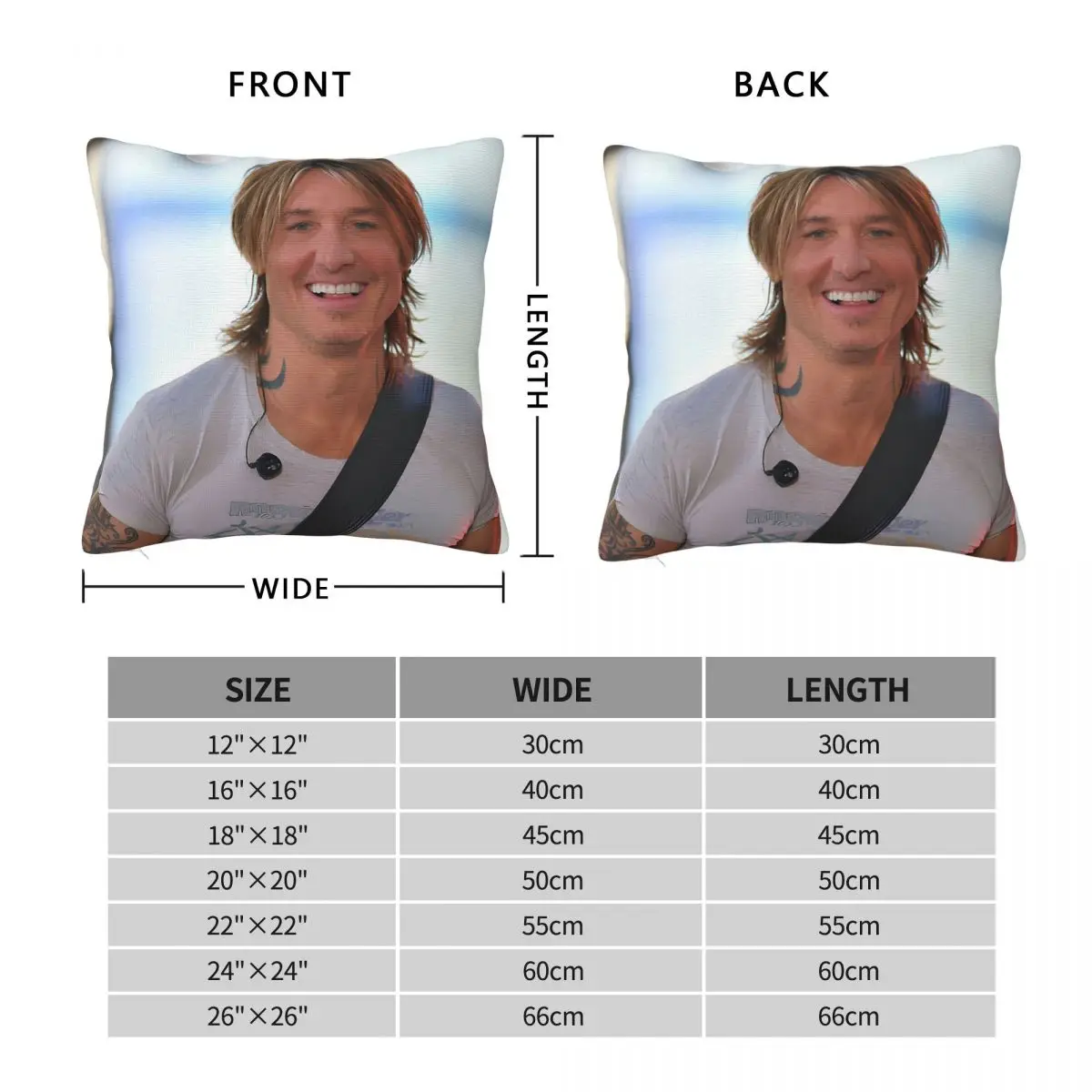 Keith Urban Singer Square Pillowcase Polyester Linen Velvet Pattern Zip Decor Pillow Case Home Cushion Cover Wholesale
