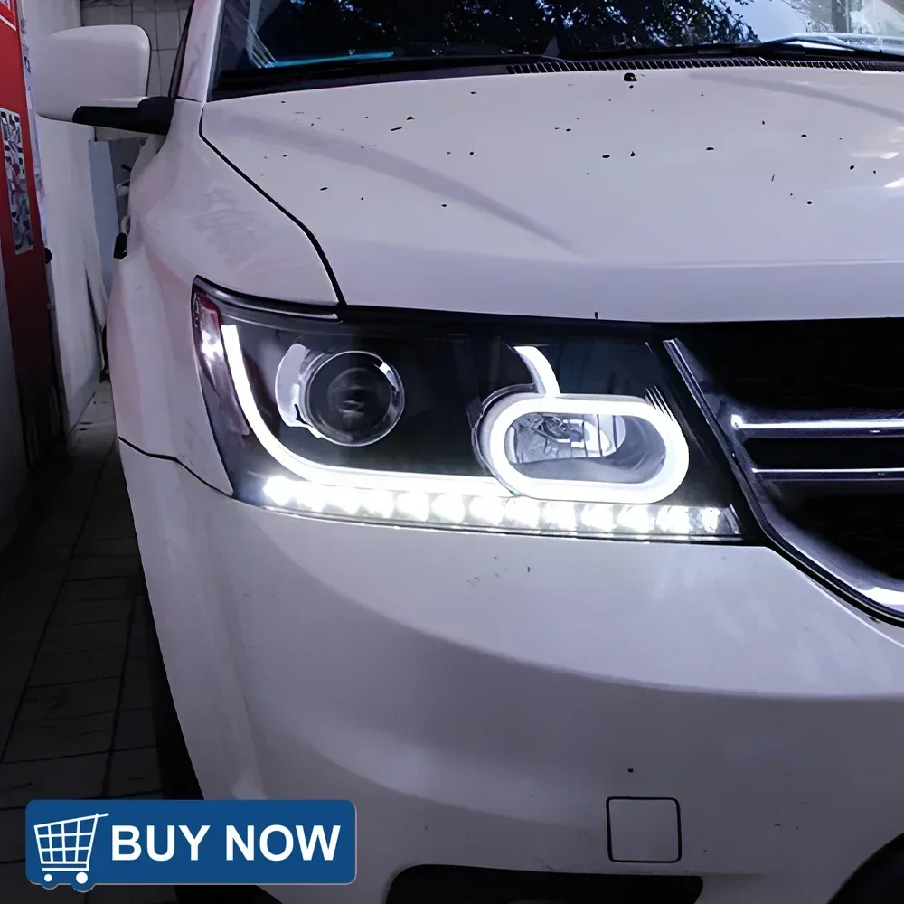 

Для Dodge 2009-2018 Journey JCUV светодиодные автомобильные фары в сборе, обновленные обтекаемые линзы проектора, автомобильные передние фонари, аксессуары