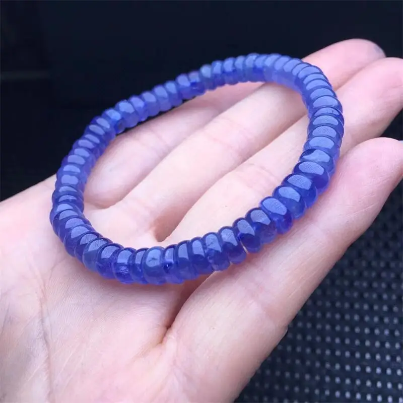 5MM Natural Tanzanite Bracelet Couple Energy Yoga Bracelet Men Women Healing Fengshui Jewelry Gift 1pcs