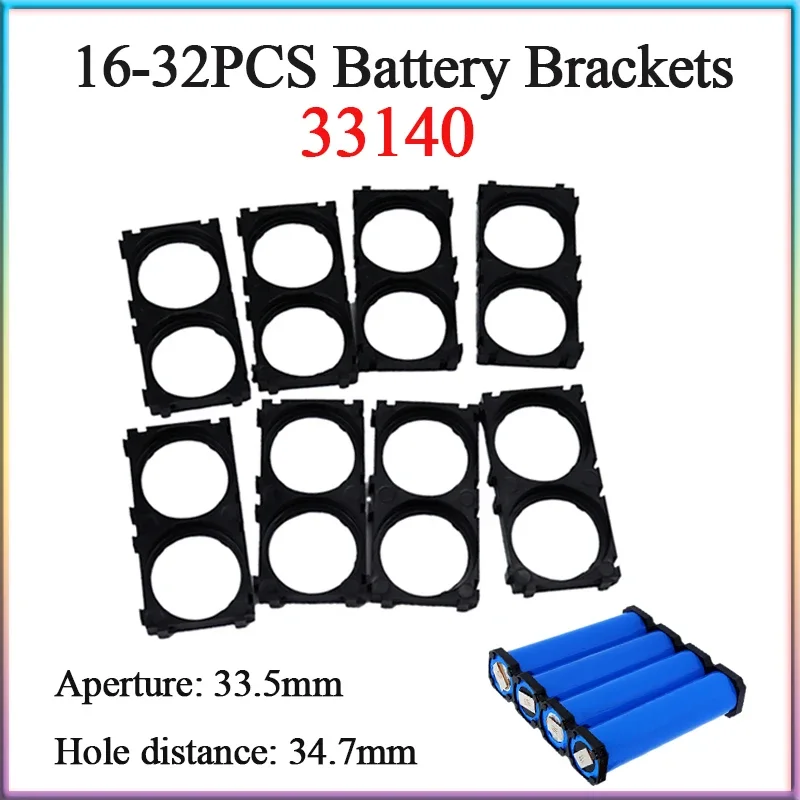 16-32PCS New 3.2V 15Ah 33140 Battery Brackets DIY 12V 24V 36V 48V Lifepo4 Battery Pack Safety shockproof fixed Plastic Support