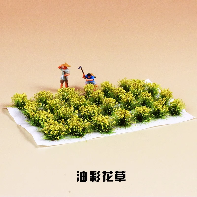 HO N Scale Miniature Flower Cluster Grass Plant Toys Diy Model Making Military Scenery Wargame Railway Train Layout for Diorama