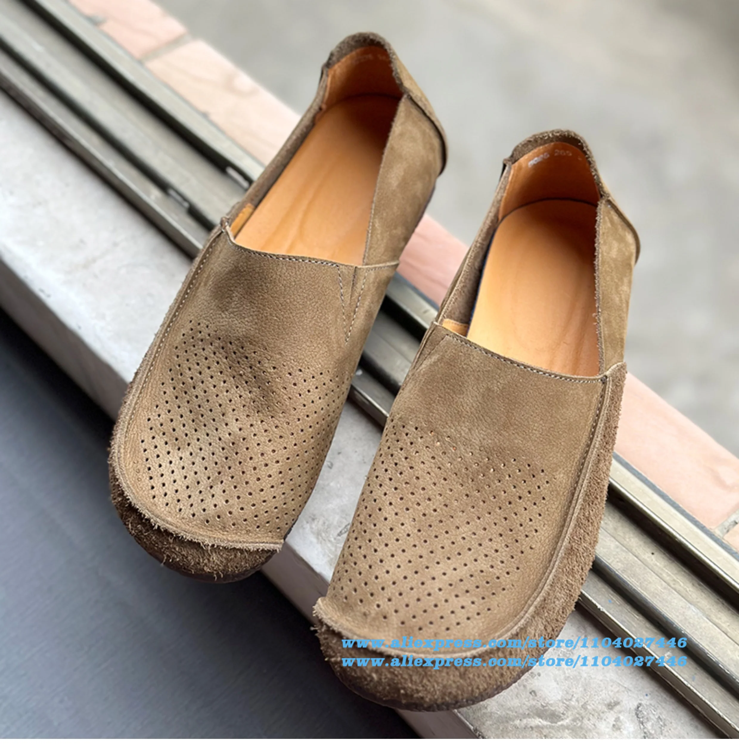 

Hollowed Out Flats Loafers Men's Shoes Slip On Casual Shoes Soft Leather Soft Sole Trendy Luxury Handmade Shoe Men's Shoes