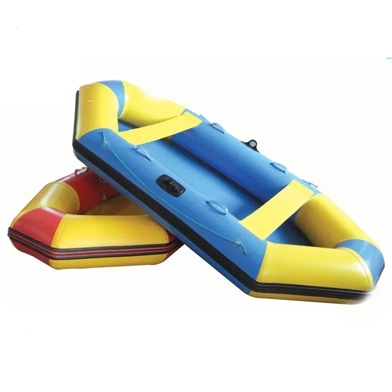 PVC fabric inflatable kayak 2 people paddle boat fishing vessel rowing boats