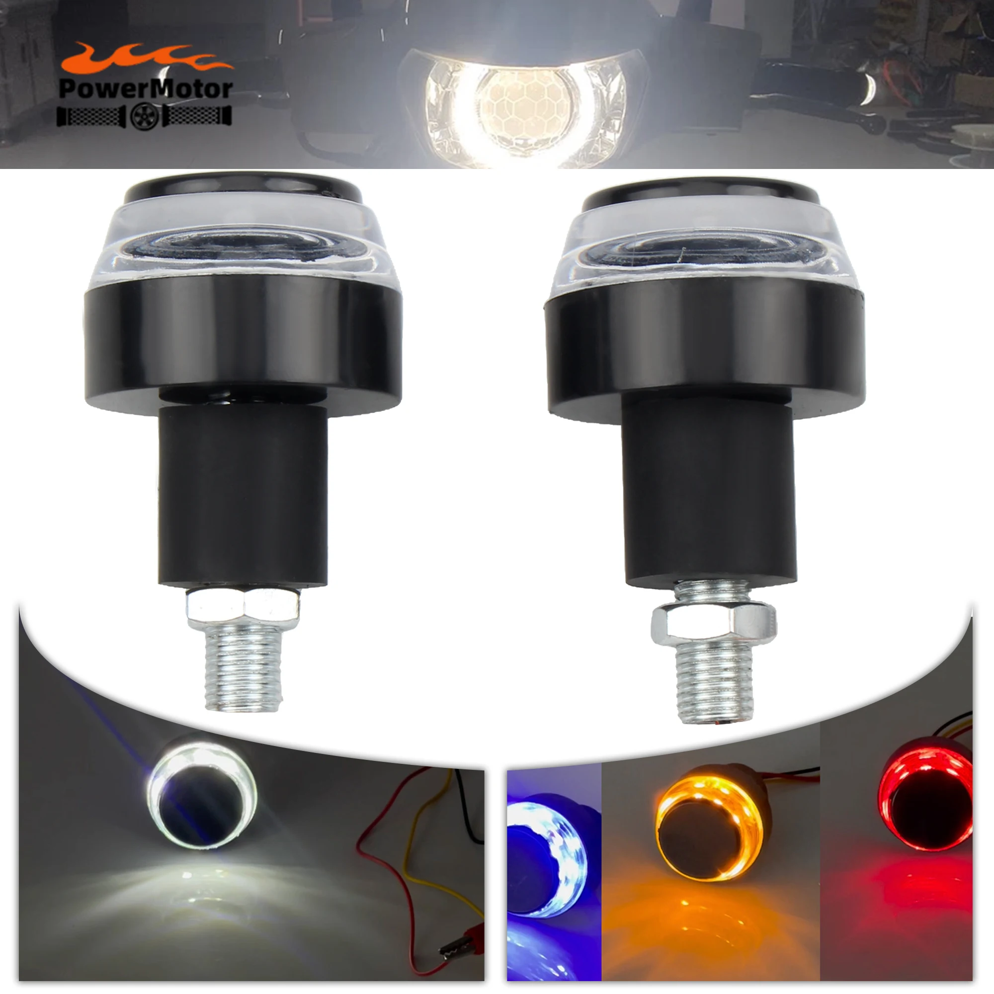 

Motorcycle LED 22mm Handle Light Handle Bar Indicator Turn Signal Light for Honda Kawasaki Yamaha Suzuki Cafe Racer Scooter