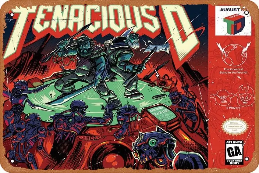 muecddoa Tenacious D 2019 (1st Edition) Concert Posters Vintage Metal Tin Sign Wall Decor for Bars, Restaurants, Cafes, Pubs   A