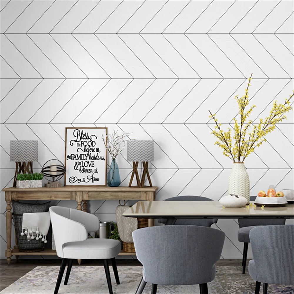 

Современные скандинавские геометрические обои в рулоне, белые обои для украшения гостиной, домашняя роспись, обои с белой геометрией для стен