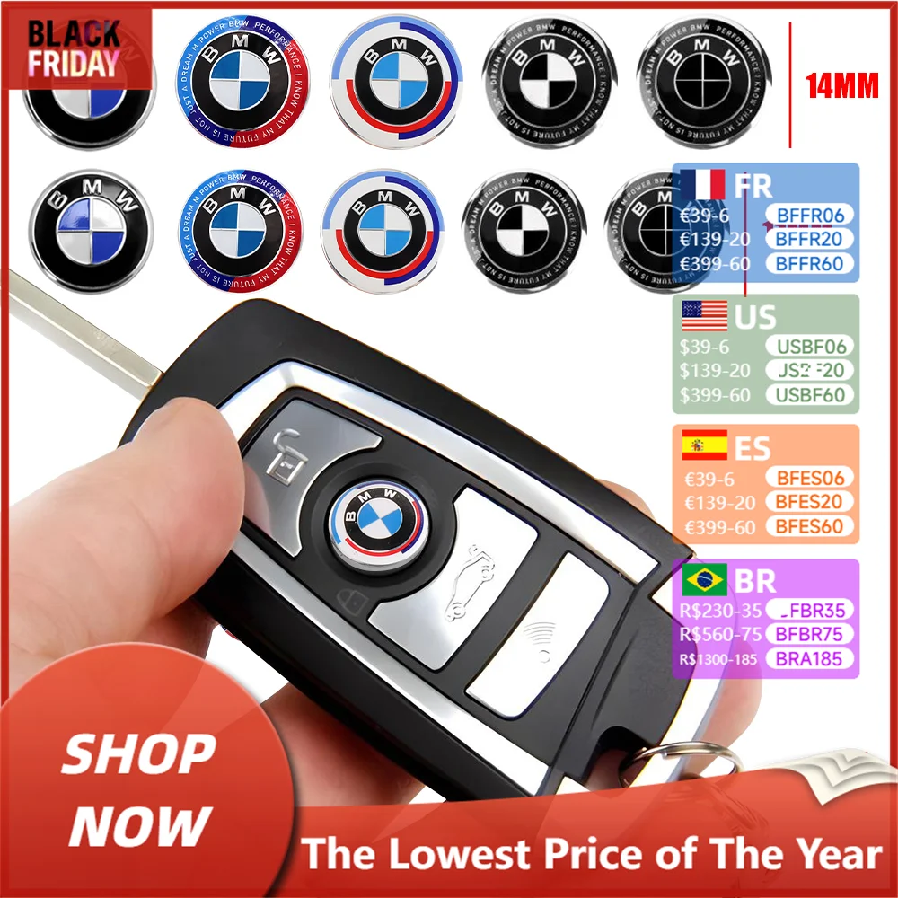 5/10/20pcs Car Key Shell Remote Fob Emblem Sticker For Bmw 3 2 5 Series E90 F10 E60 X3 F25 E46 X5 G05 F30 X5 E53 E91 M M2 M3 M5