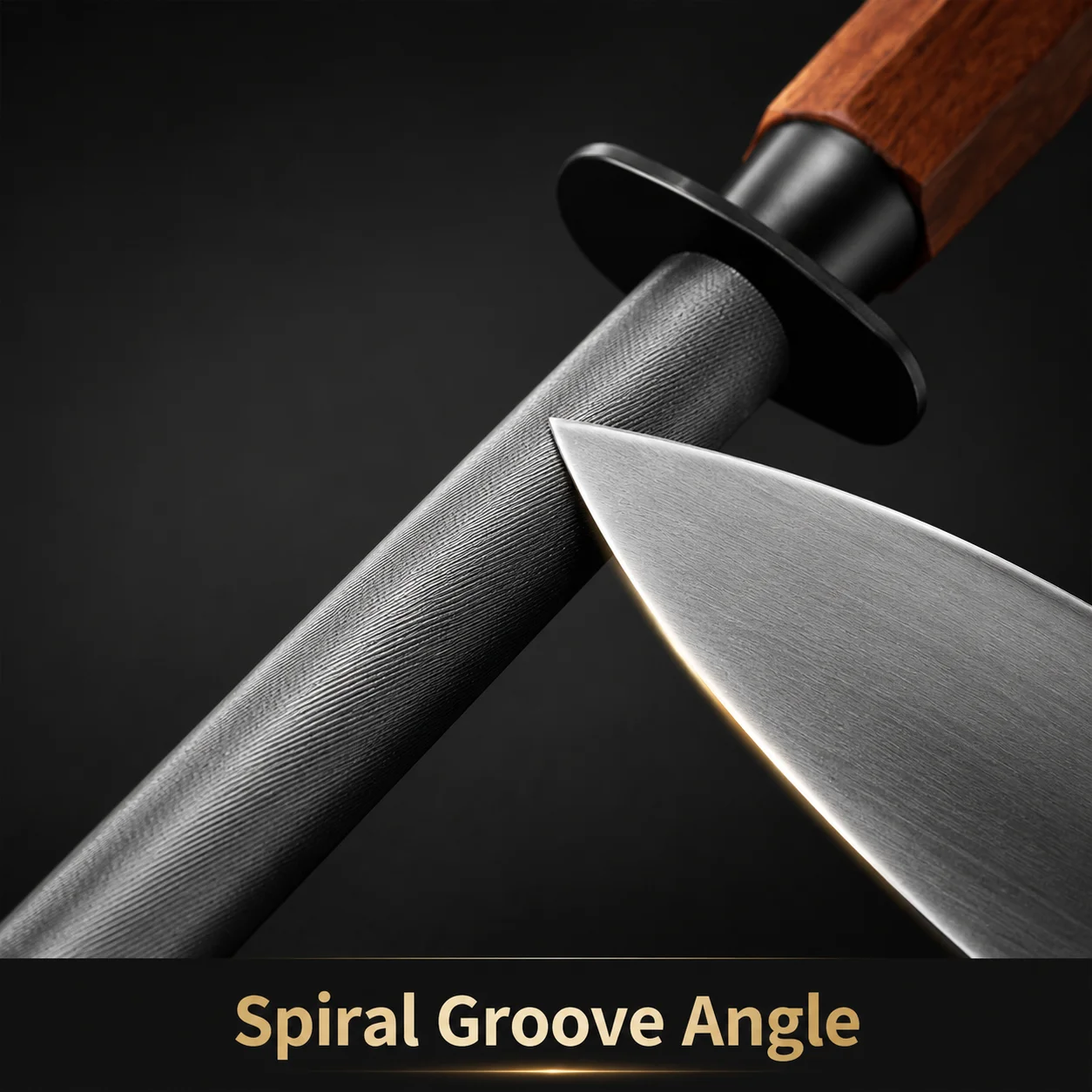 Professional Chef Blade Sharpener Rod Black Steel High Carbon Steel Sharpening Stick Honing Steel For Kitchen Blade