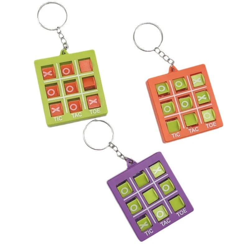 3pcs New Mini XO Tic-tac-toe Elementary School Keychain Plastic Board Game Sanko Toy Selling Games To Send Birthday Gifts