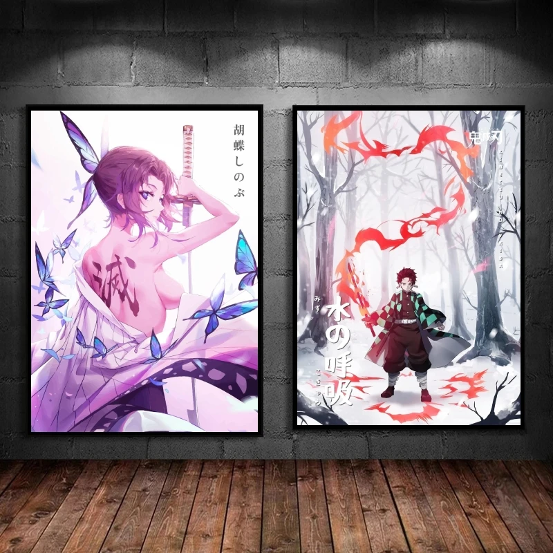 

Demon Slayer Canvas Artwork Painting Modular Prints Christmas Gifts Picture Wall Stickers Comics Pictures Living Room Classic