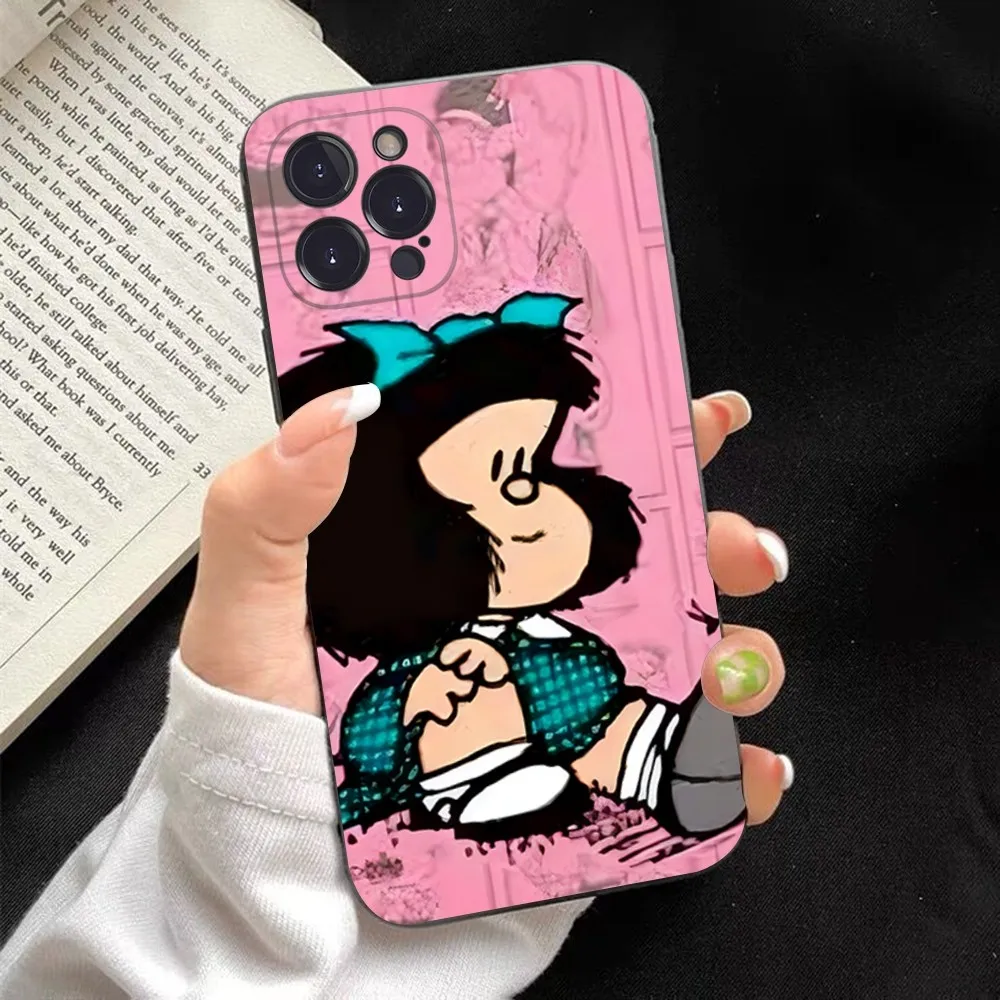 Mafalda Phone Case For iPhone 15 14 11 12 13 Mini Pro XS Max Cover 6 7 8 Plus X XR SE 2020 Funda Shell