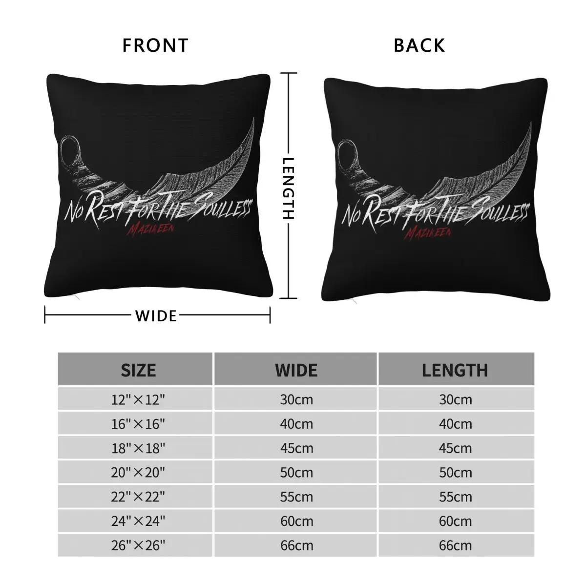 No Rest For The Soulless Mazikeen Lucifer Square Pillowcase Polyester Linen Velvet Printed Zip Decorative Room Cushion Cover 18